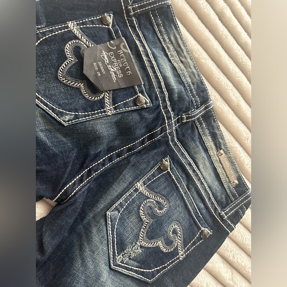 Express Vintage Y2K Women’s Blue Wash Skinny Jeans Size 2 Regular - Picture 5 of 5